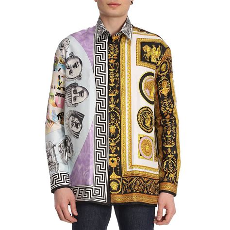 versace chemise homme|long sleeve Versace shirt.